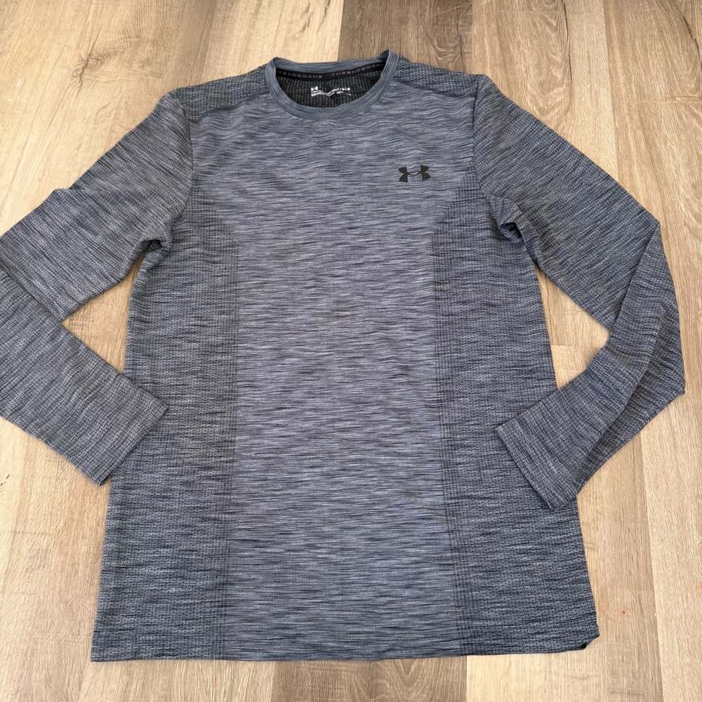 Under Armour Threadborne Heat Geat Sz Med Gray Fitted